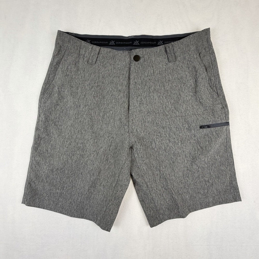 ZeroXposur Men Shorts Size 32 Heather Grey Zip Pocket Cozy Comfort